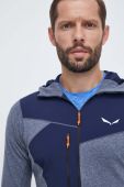 Спортивна кофта Salewa Puez 2 Dry чоловіча з капюшоном візерунок колір блакитний