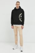 Бавовняна кофта Tommy Jeans чоловіча колір чорний з капюшоном з принтом (2840164)
