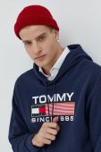 Бавовняна кофта Tommy Jeans чоловіча колір синій з аплікацією (2603747)
