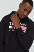 Бавовняна кофта Tommy Jeans чоловіча колір чорний з аплікацією (2603752)
