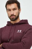 Кофта Under Armour чоловіча колір бордовий з капюшоном з принтом
