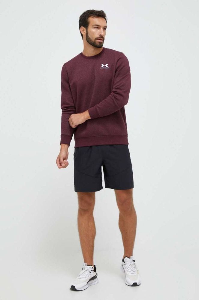 Кофта Under Armour чоловіча колір бордовий з аплікацією фото 2