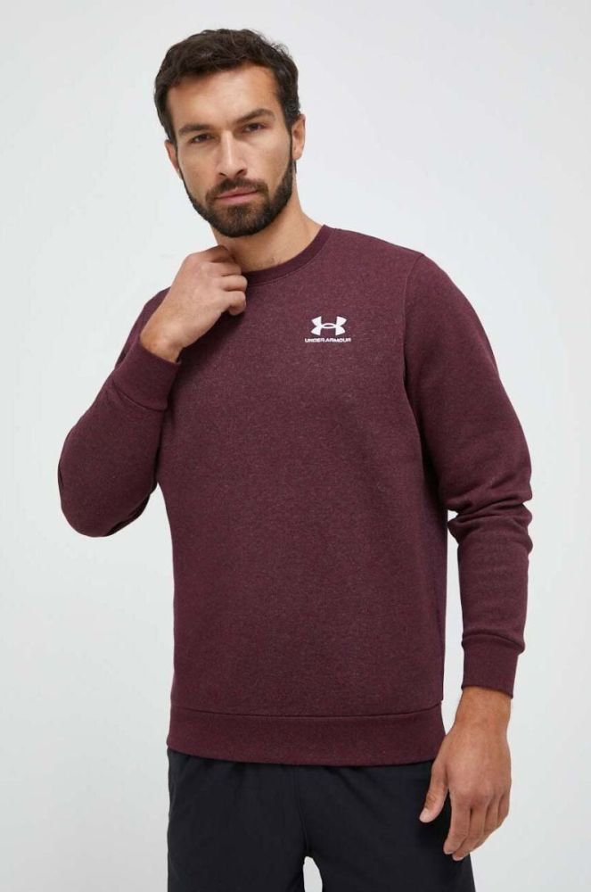 Кофта Under Armour чоловіча колір бордовий з аплікацією фото 4