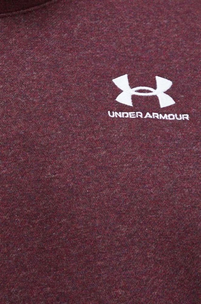 Кофта Under Armour чоловіча колір бордовий з аплікацією фото 5