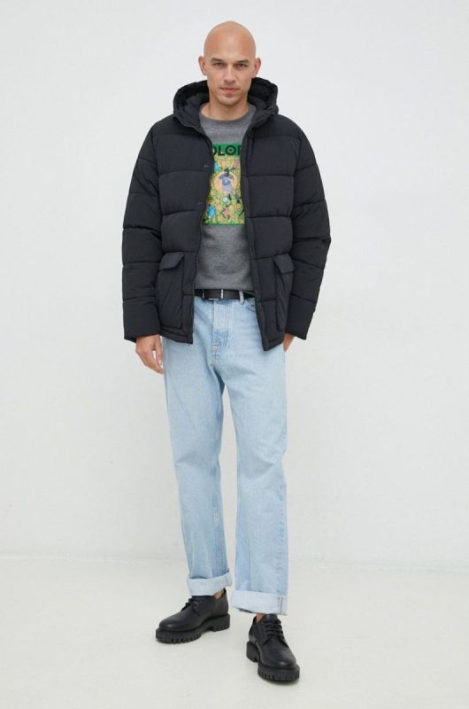 Кофта United Colors of Benetton X Colors чоловіча колір сірий з принтом фото 2