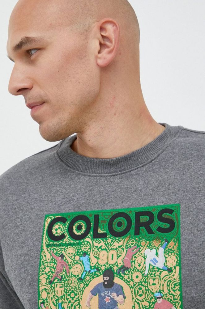 Кофта United Colors of Benetton X Colors чоловіча колір сірий з принтом фото 4