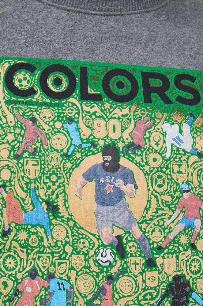 Кофта United Colors of Benetton X Colors чоловіча колір сірий з принтом фото 5