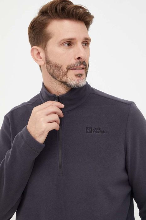 Спортивна кофта Jack Wolfskin Taunus колір сірий однотонна