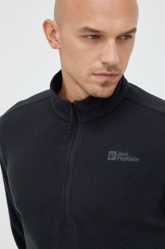 Спортивна кофта Jack Wolfskin Taunus чоловіча колір чорний однотонна