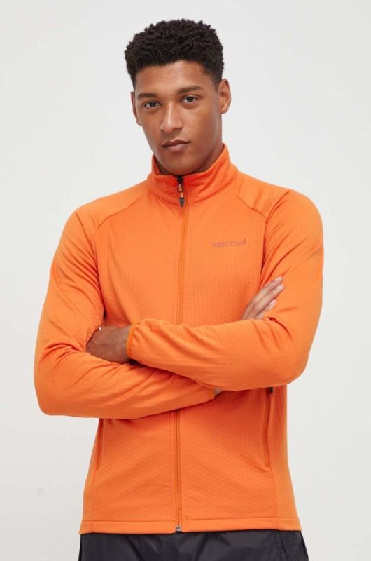 Спортивна кофта Marmot Leconte Fleece чоловіча колір помаранчевий однотонна фото 2