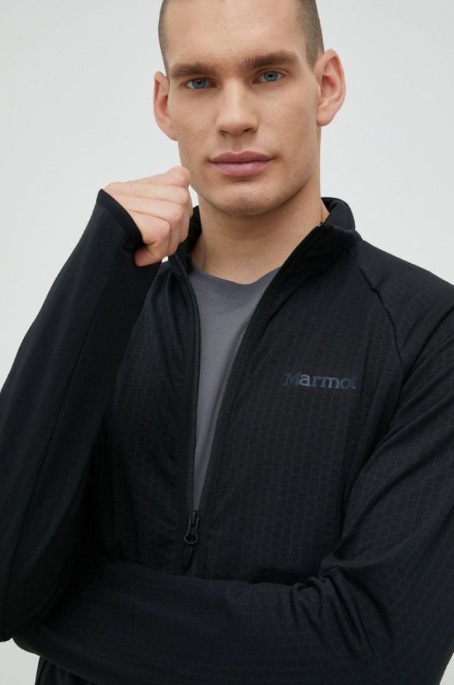Спортивна кофта Marmot Leconte Fleece чоловіча колір чорний однотонна фото 4