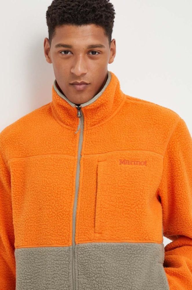Спортивна кофта Marmot Aros Fleece чоловіча колір помаранчевий візерунок фото 4