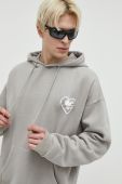 Кофта Sixth June чоловіча колір сірий з капюшоном з аплікацією