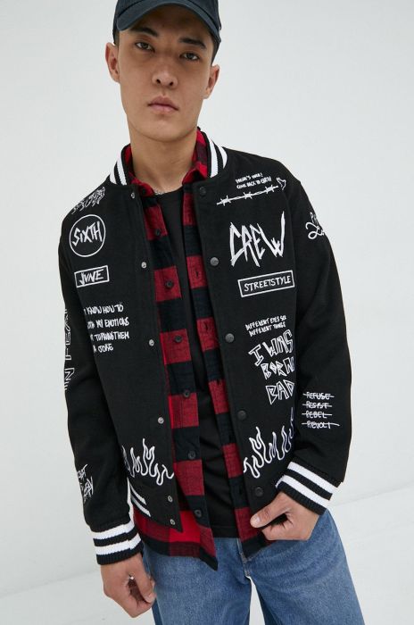 Куртка-бомбер Sixth June чоловіча колір чорний (2811468)