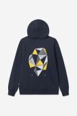 Бавовняна кофта Wood Wood Fred x Fila чоловіча колір синій з капюшоном з принтом 12045600.2474.NAVY-NAVY