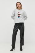 Кофта Karl Lagerfeld колір сірий з аплікацією