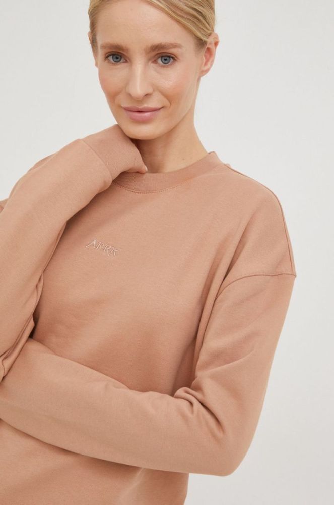 Бавовняна кофта Arkk Copenhagen unisex колір бежевий однотонна фото 6