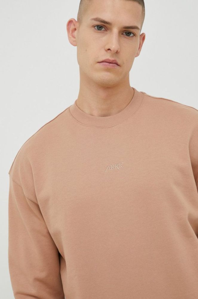 Бавовняна кофта Arkk Copenhagen unisex колір бежевий однотонна фото 7