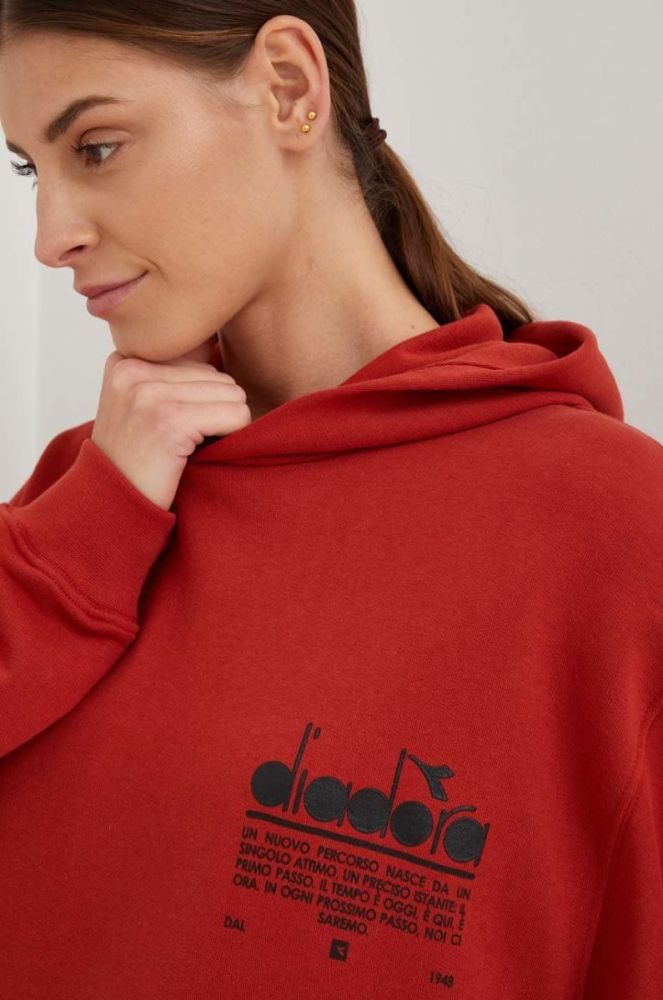 Бавовняна кофта Diadora колір червоний однотонна фото 10