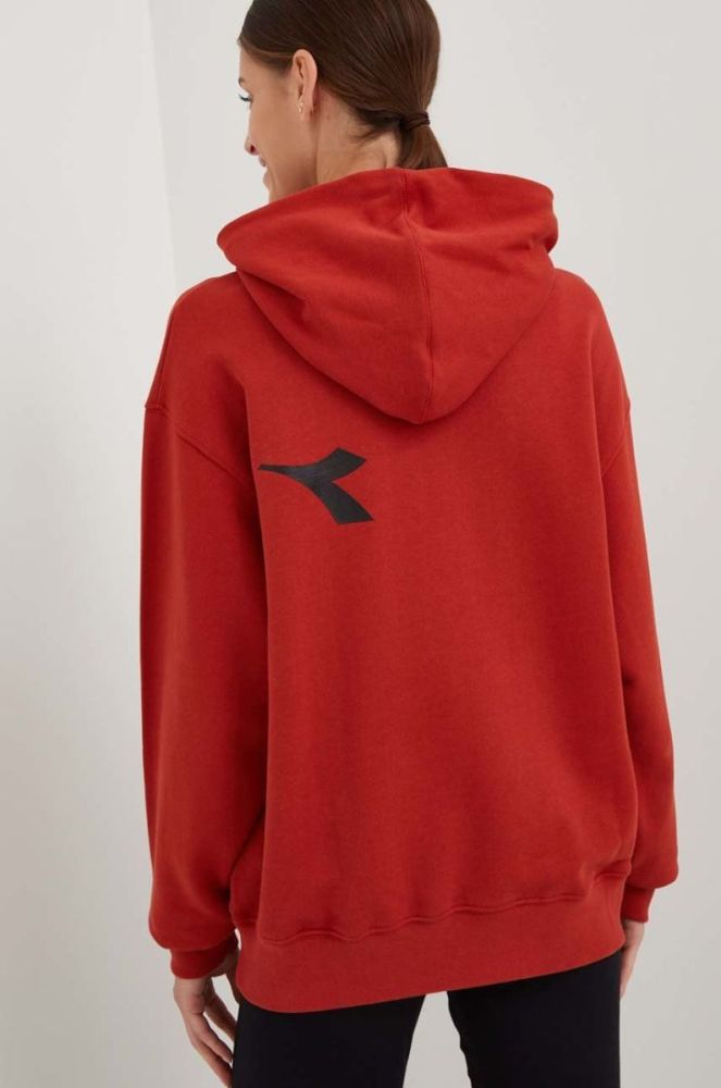 Бавовняна кофта Diadora колір червоний однотонна фото 7