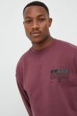 Бавовняна кофта Diadora колір фіолетовий з принтом
