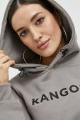 Кофта Kangol unisex колір сірий з капюшоном з принтом