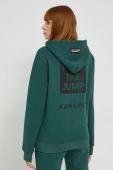 Кофта Kangol unisex колір зелений з капюшоном з принтом