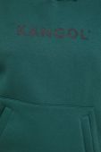 Кофта Kangol unisex колір зелений з капюшоном з принтом