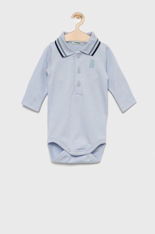 United Colors of Benetton дитяче бавовняне боді колір блакитний (2549287)