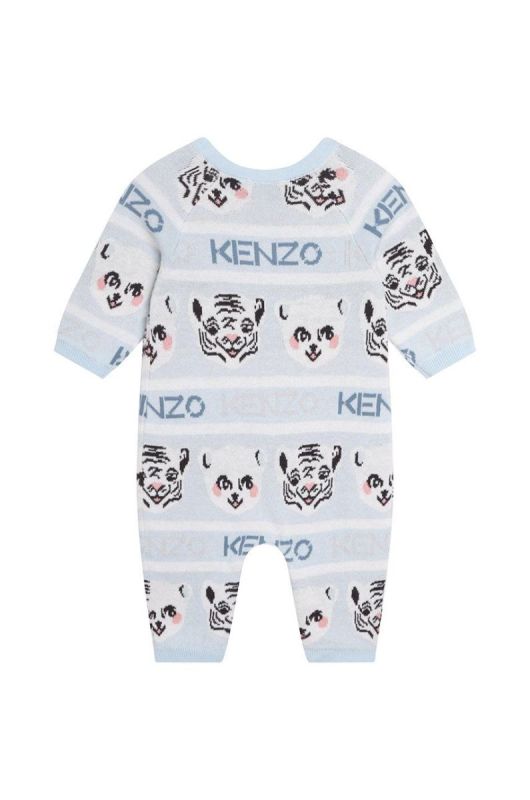 Kenzo Kids Дитячі бавовняні повзунки колір блакитний (2700252) фото 2