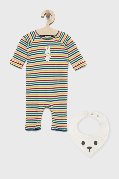 United Colors of Benetton Дитячі бавовняні повзунки колір червоний (2541213)