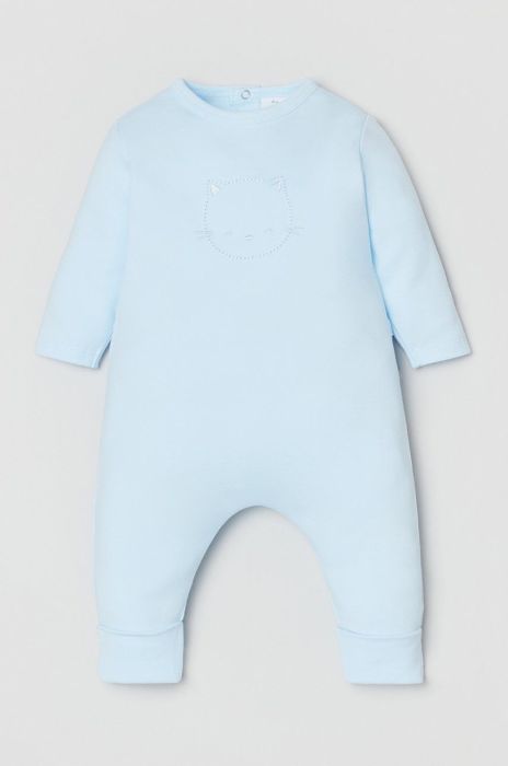 OVS Дитячі бавовняні повзунки колір блакитний (2643392)