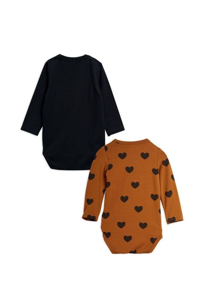 Mini Rodini Боді для немовлят (2-pack) колір коричневий (2581417) фото 2