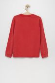 Дитячий бавовняний лонгслів Guess колір червоний з аплікацією (2477454)
