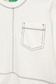 Дитячий бавовняний лонгслів United Colors of Benetton колір білий однотонний (2724096)