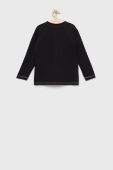 Дитячий бавовняний лонгслів United Colors of Benetton колір чорний однотонний (2724101)