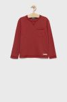 Дитячий бавовняний лонгслів United Colors of Benetton колір червоний однотонний (2713440)