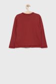 Дитячий бавовняний лонгслів United Colors of Benetton колір червоний однотонний (2713440)
