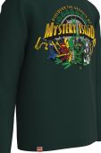 Дитячий бавовняний лонгслів Lego Wear колір зелений з принтом