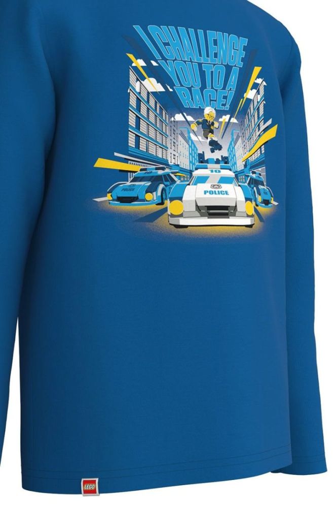 Дитячий бавовняний лонгслів Lego Wear з принтом колір блакитний (2580184) фото 3