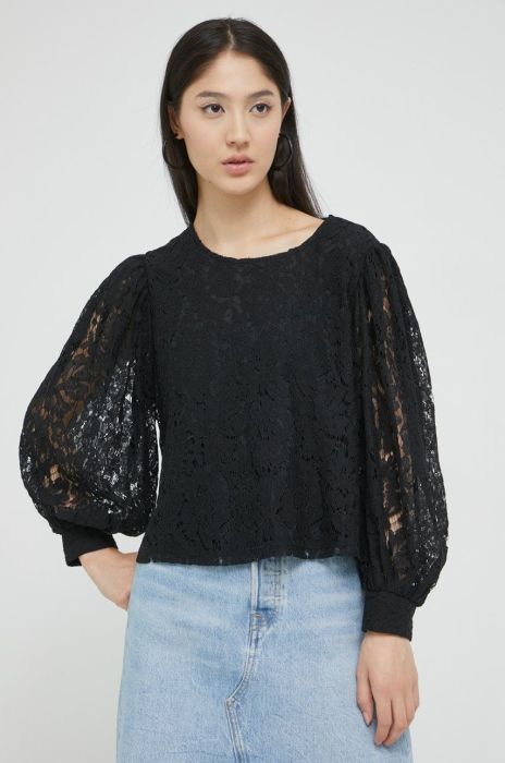 Блузка Only жіноча колір чорний однотонна (2577970)