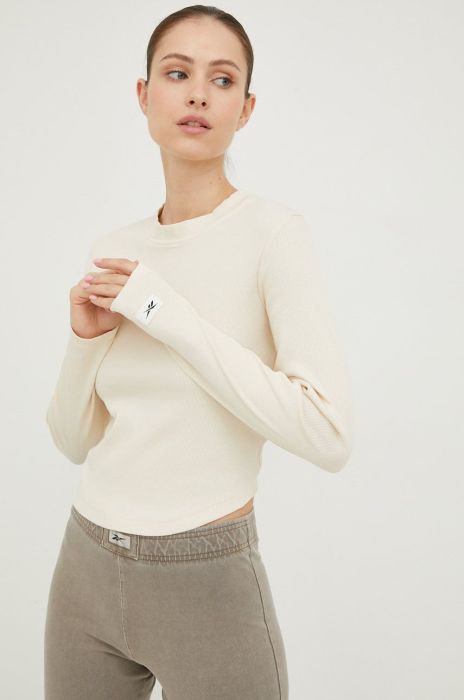 Лонгслів Reebok Classic жіночий колір бежевий