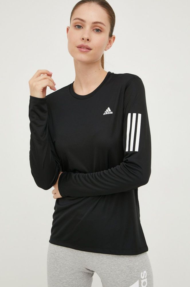 Лонгслів до бігу adidas Performance Own The Run колір чорний