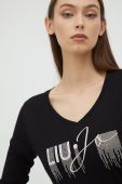 Бавовняний лонгслів Liu Jo колір чорний (2484874)