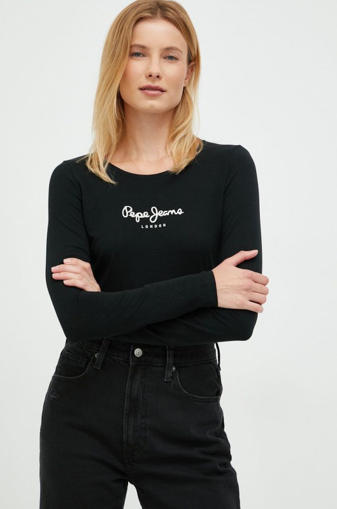 Лонгслів Pepe Jeans жіночий колір чорний