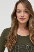 Бавовняний лонгслів Guess колір зелений (2754417)