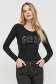 Бавовняний лонгслів Guess колір чорний (2753238)
