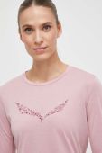 Спортивний лонгслів Salewa Solidlogo Dry колір рожевий