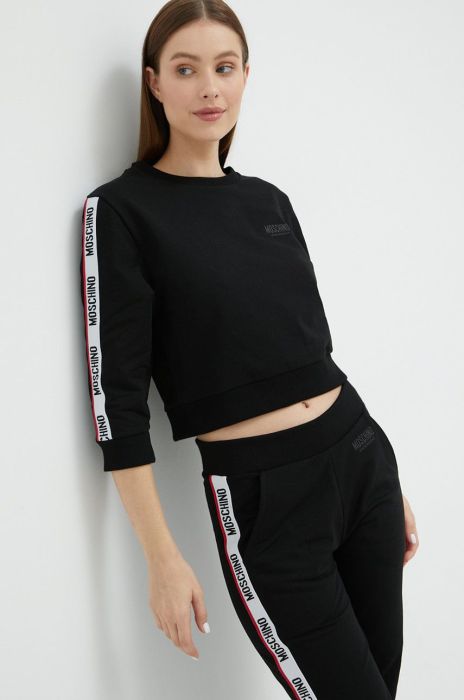 Кофта Moschino Underwear жіноча колір чорний з принтом
