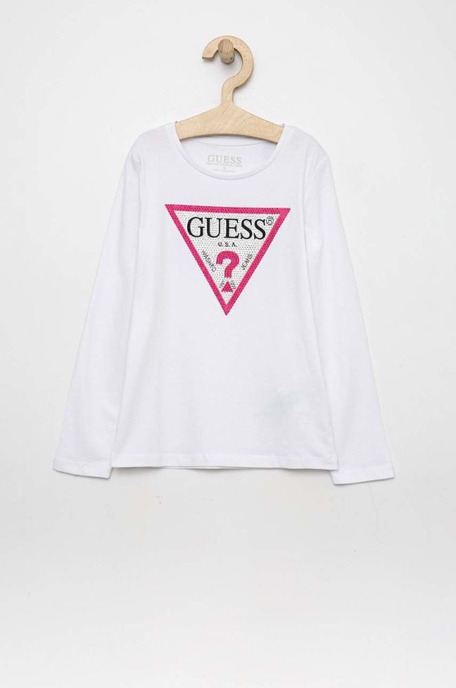 Дитячий лонгслів Guess колір білий (2833619)